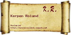 Kerpen Roland névjegykártya